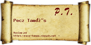 Pecz Tamás névjegykártya